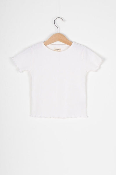 Rib Jersey T-Shirt Kinder, off-white
