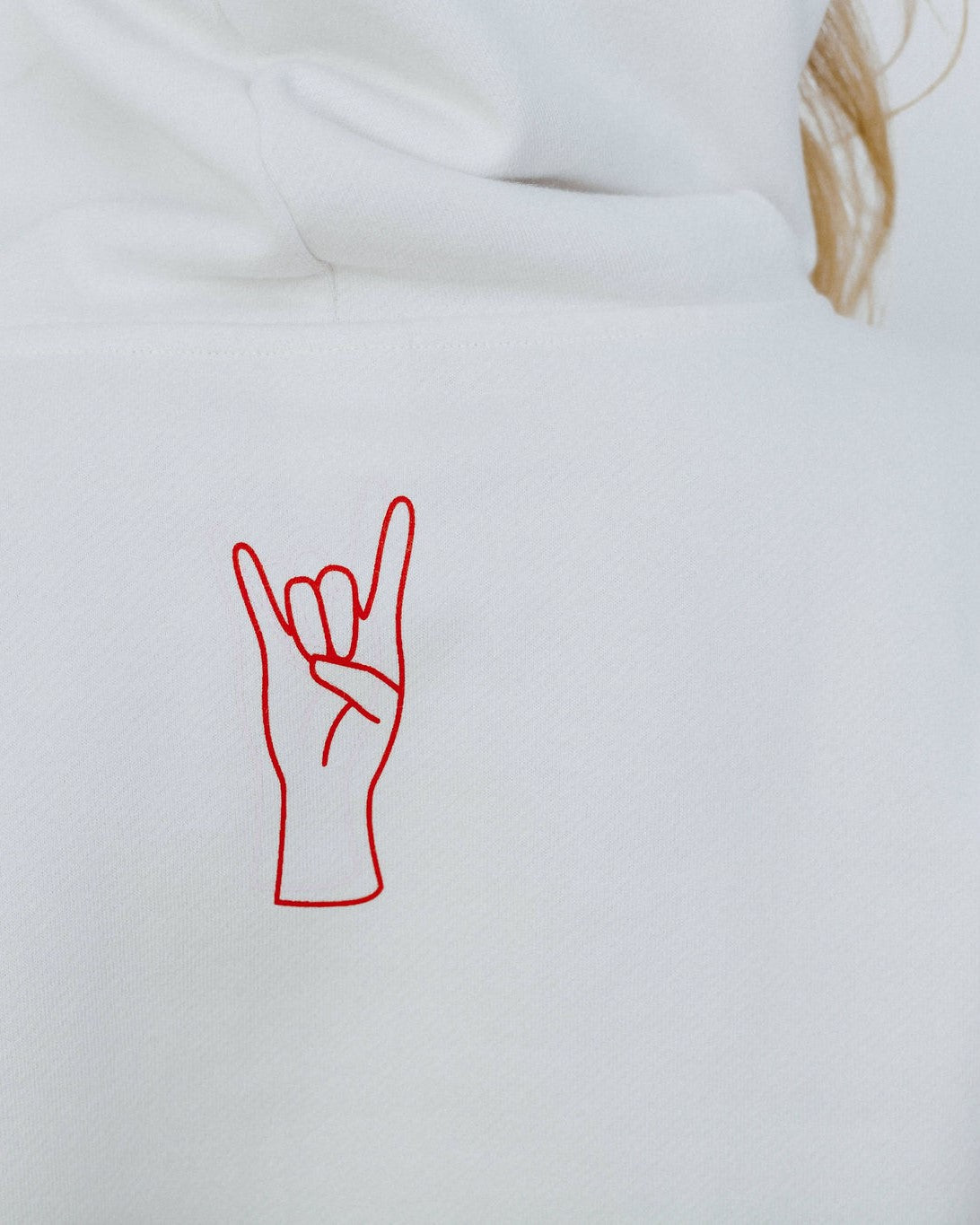 Rock On & Namasté Hooded Sweatshirt (off white)
