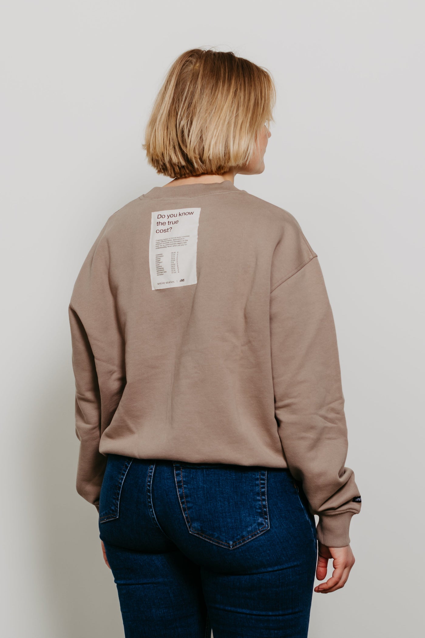 TAG THE TRUTH Organic Oversized Sweater Ladies, Milchkaffee
