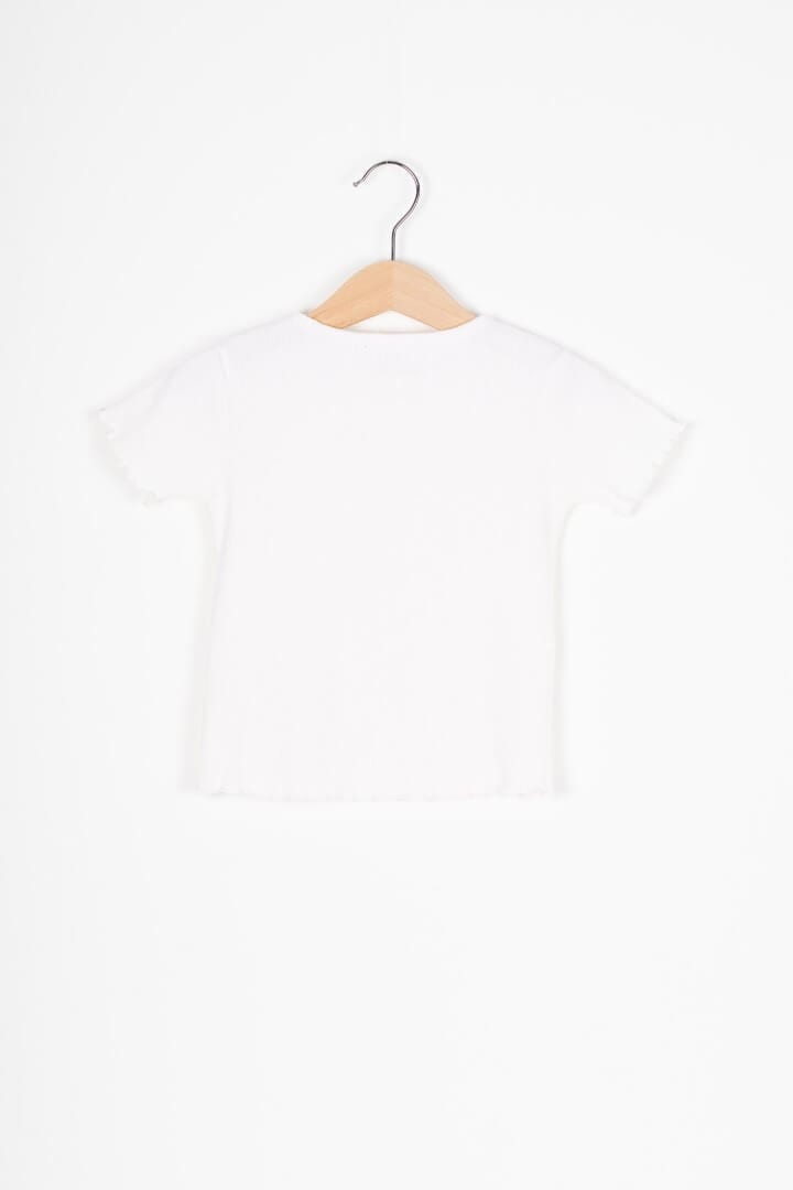 Rib Jersey T-Shirt Kinder, off-white