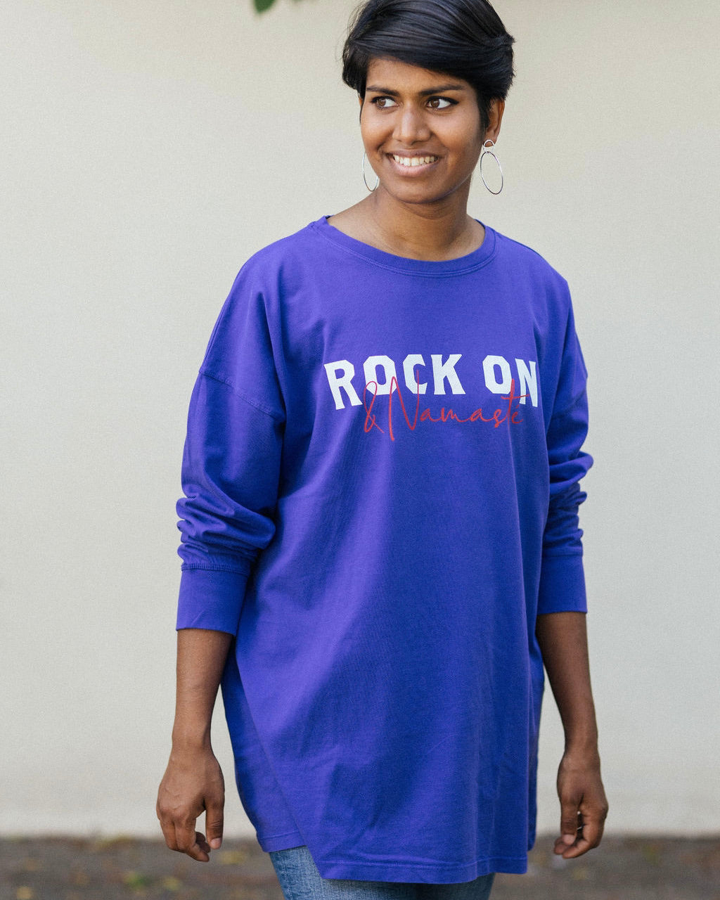 Rock On & Namasté Bigshirt (purple blue)