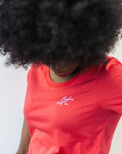 Higher Self On T-Shirt (cherry red)
