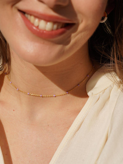 Color Pop Choker Mini-Pearls Emaille
