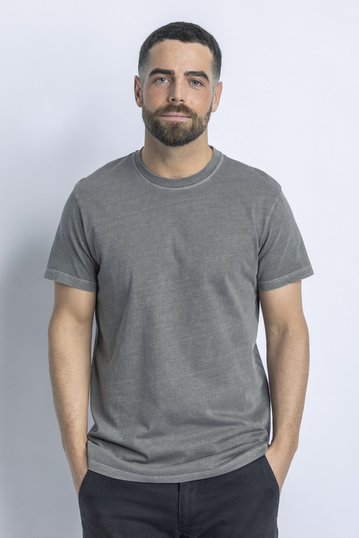 Natural Dyed T-Shirt STANDARD, Charcoal