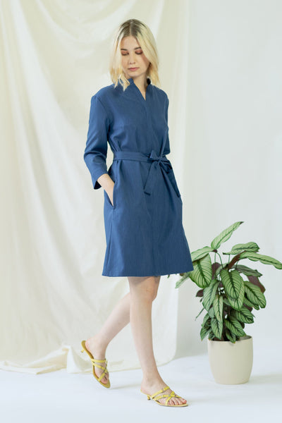 Narine | Shirt Dress in Classic Blue