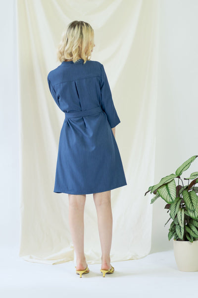 Narine | Shirt Dress in Classic Blue