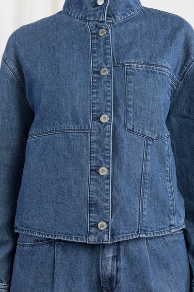 BLOSSOM - Jacket, Organic Hemp Denim, Mid Blue