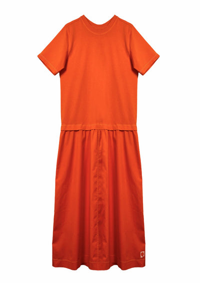 Rotes Jersey Kleid TARA aus reiner Bio Baumwolle