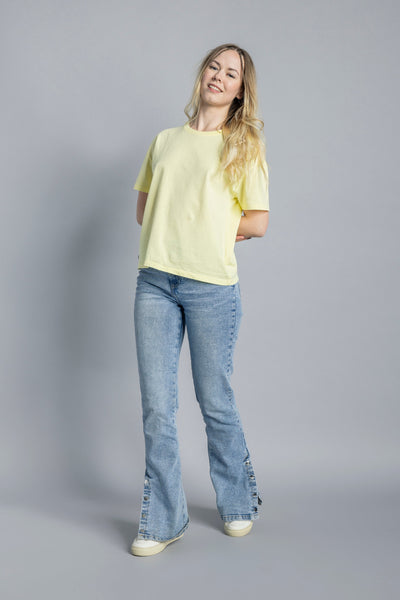 Recycled Cotton Oversized T-Shirt Ladies, Zitrone