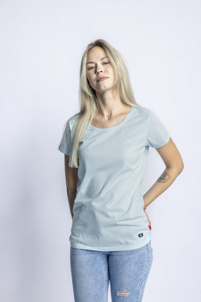 Premium Logo T-Shirt Ladies, Aqua Blau
