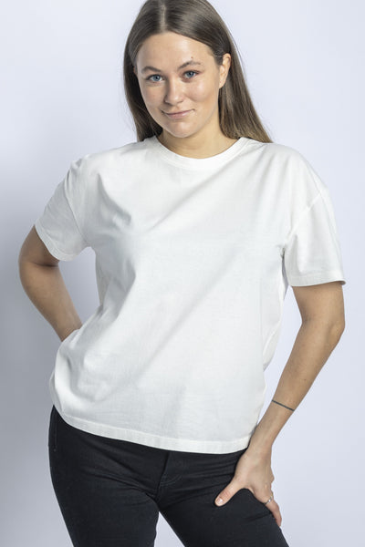 Recycled Cotton Oversized T-Shirt Ladies, Off-White