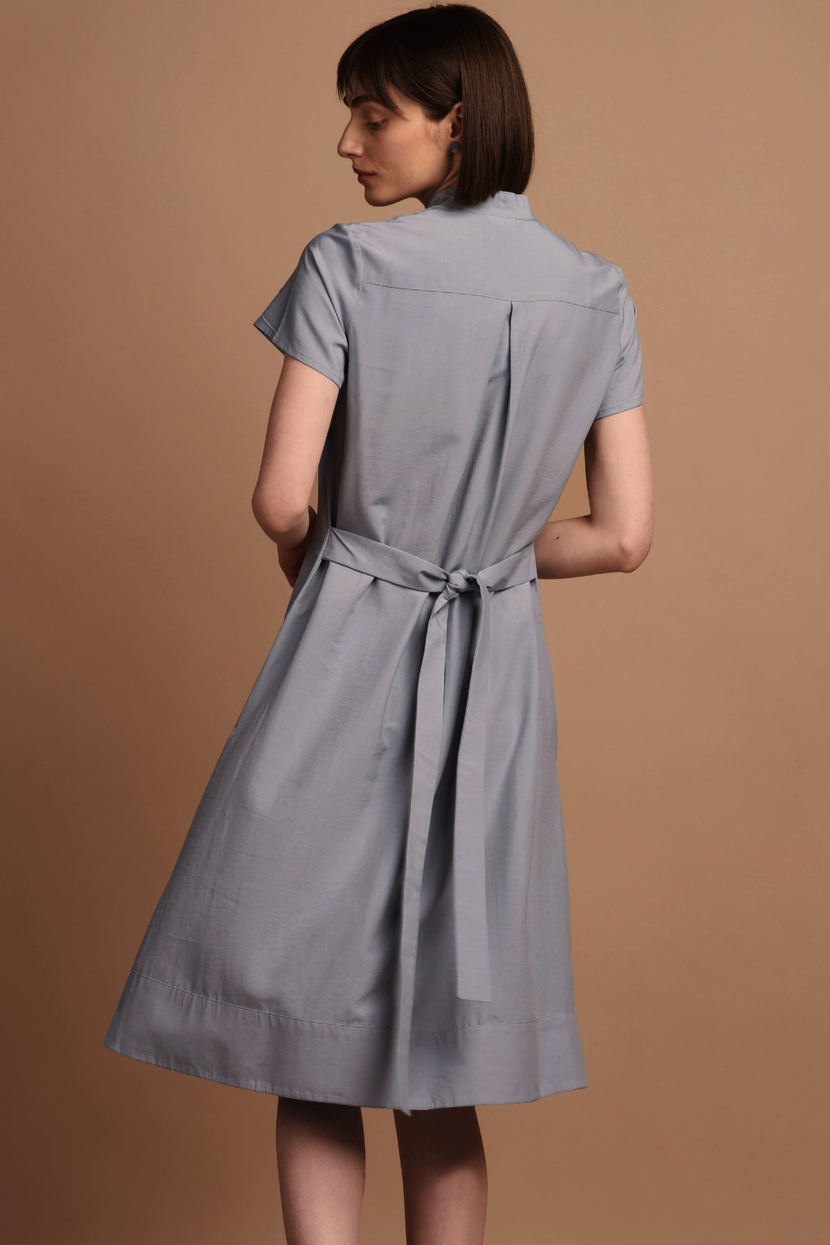 Melanie Shirt Dress with short sleeves in blue