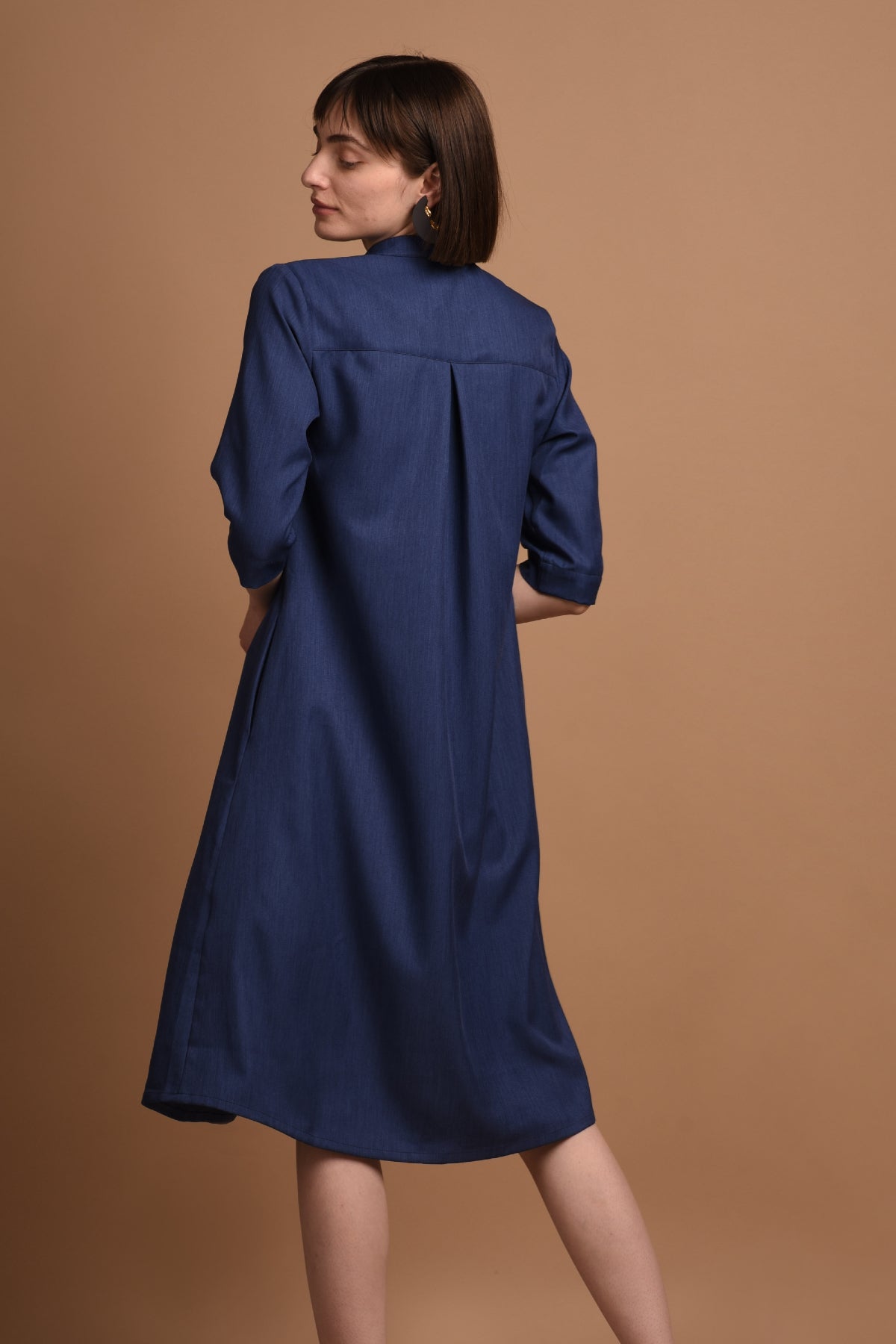 Lidia | Long Shirt Dress in Classic Blue