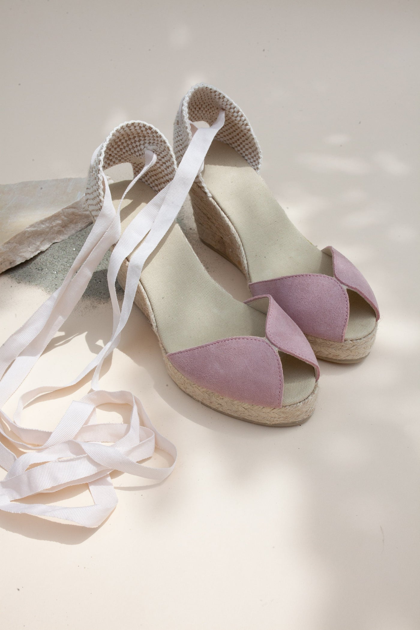 The Soft Pink Peep Toe Wedges