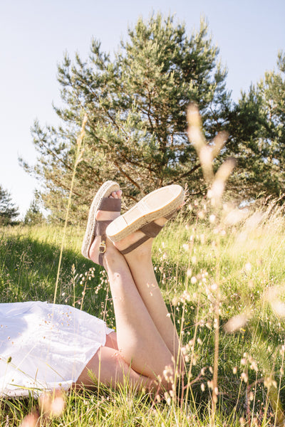 The Taupe Stripes Flats