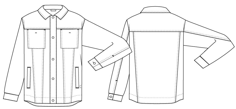 Oversized Twill-Jacke JOU aus reiner Bio Baumwolle