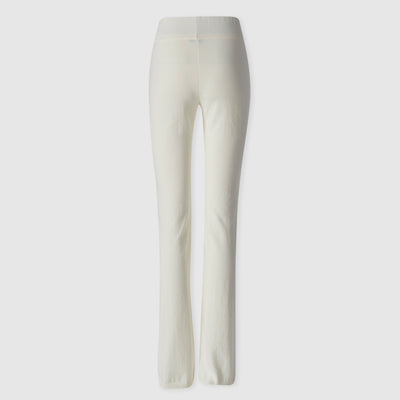 Summer Knit Flaired Pants - Creme