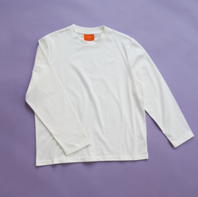 Langarmshirt aus Bio-Baumwolle in Off-White