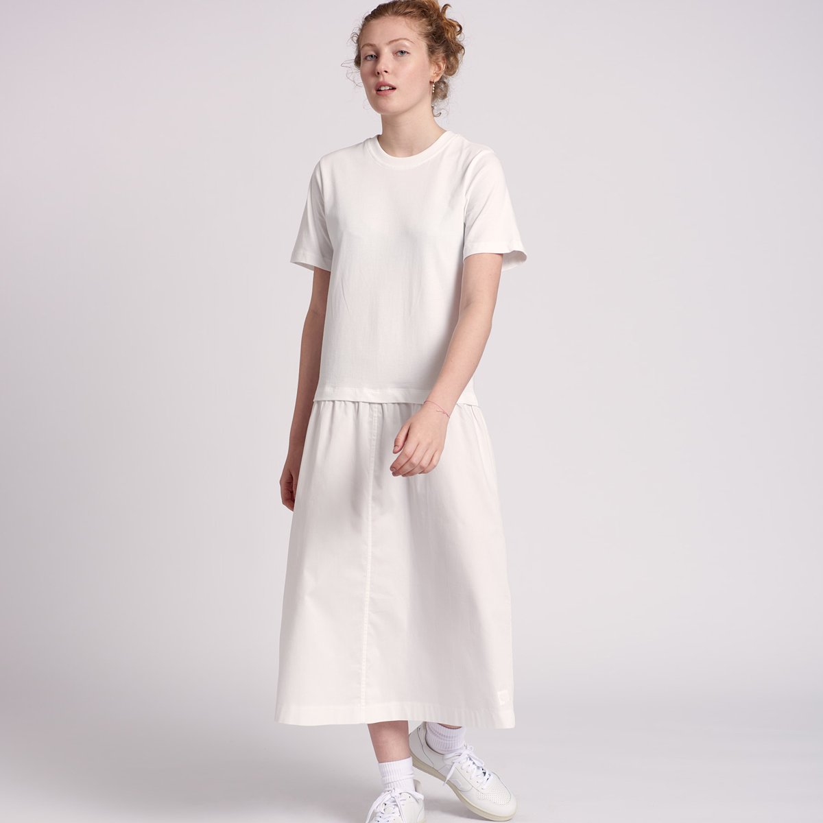 Weißes Jersey Kleid TARA aus reiner Bio Baumwolle