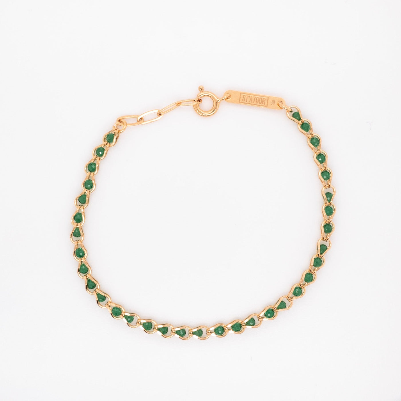 NIKA BOLD - Armband mit grünen Steinchen