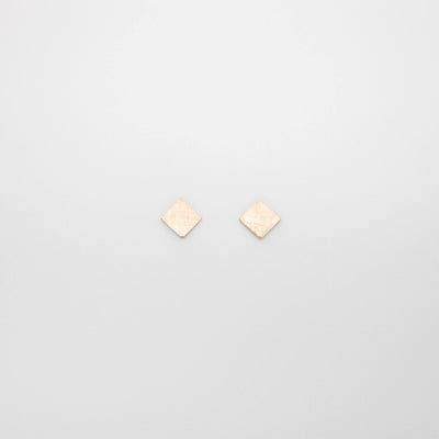 satin square stud | solid gold
