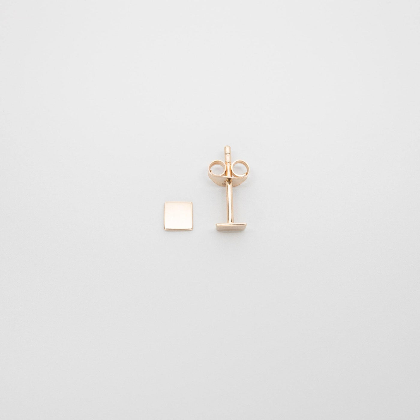 shiny square stud | solid gold