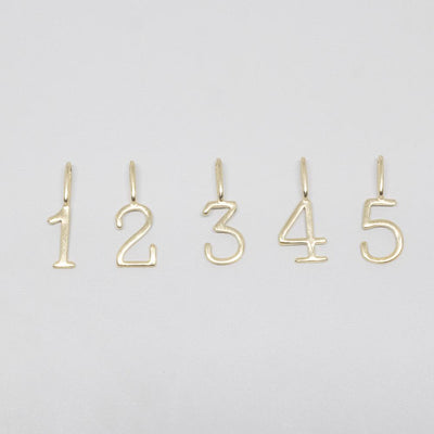 number pendant | solid gold