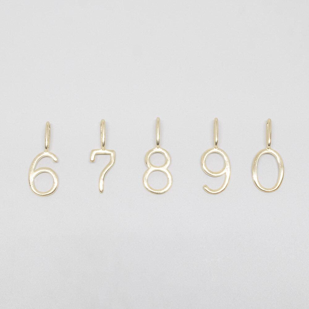 number pendant | solid gold