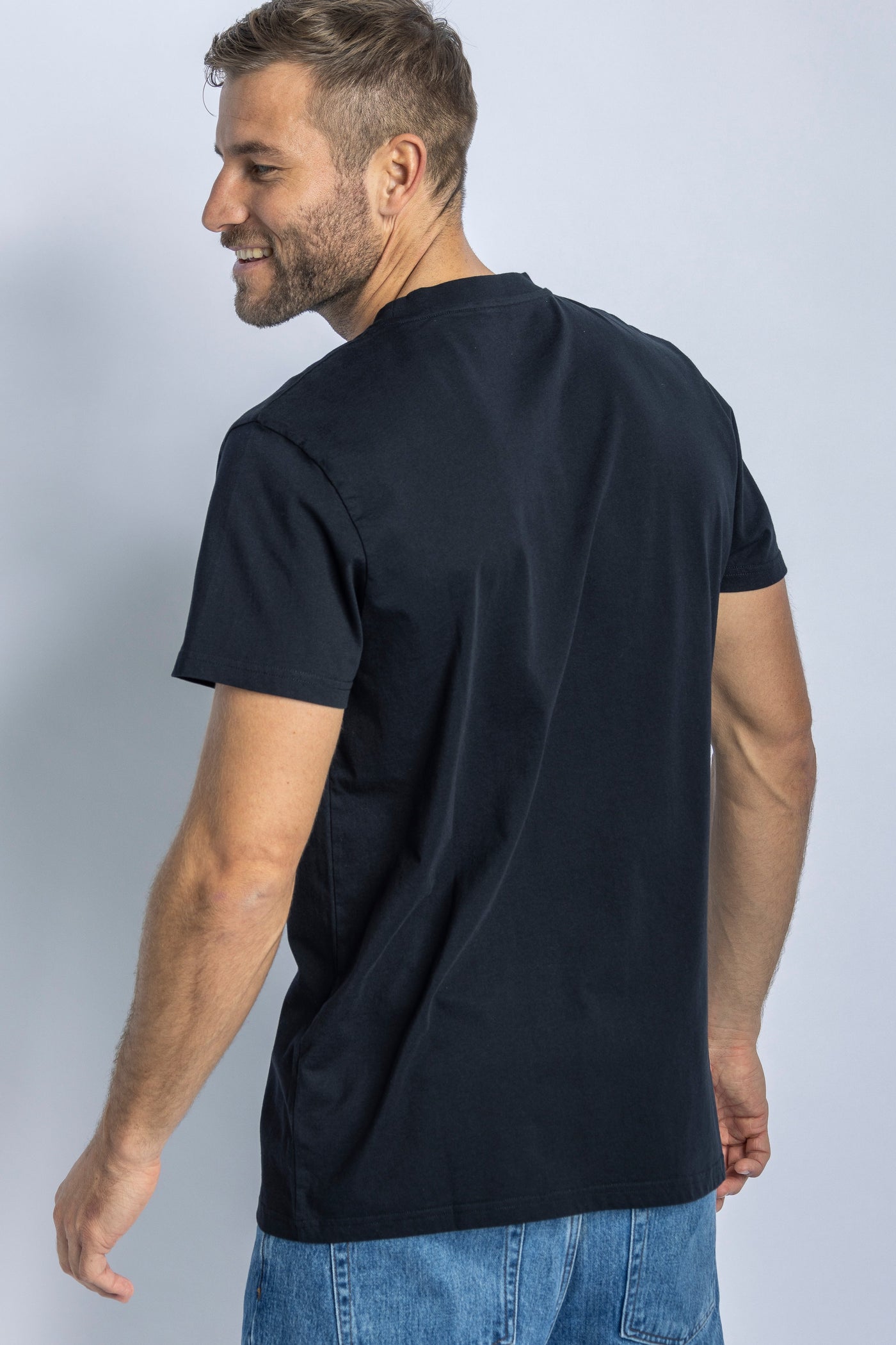 3er-Pack Premium Blank GOTS T-Shirt STANDARD, Schwarz