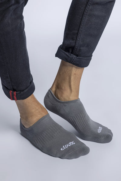 4er-Pack Sneaker Socks, Weiß + Grau