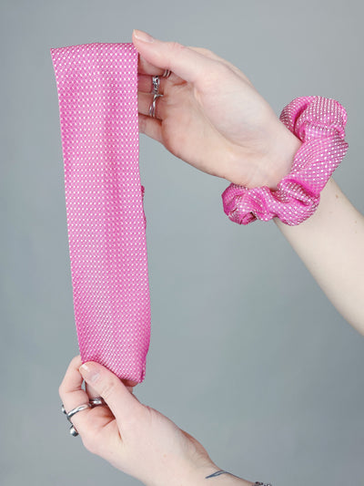 Pinkes Scrunchie & Haarband // Nachhaltiges Set aus Seide