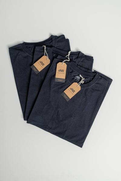 3er-Pack Premium Blank GOTS T-Shirt SLIM, Schwarz