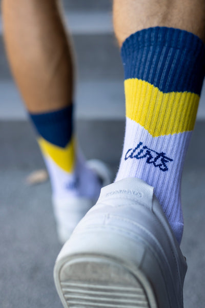 ZIG ZAG Socks, Weiß/Gelb/Blau