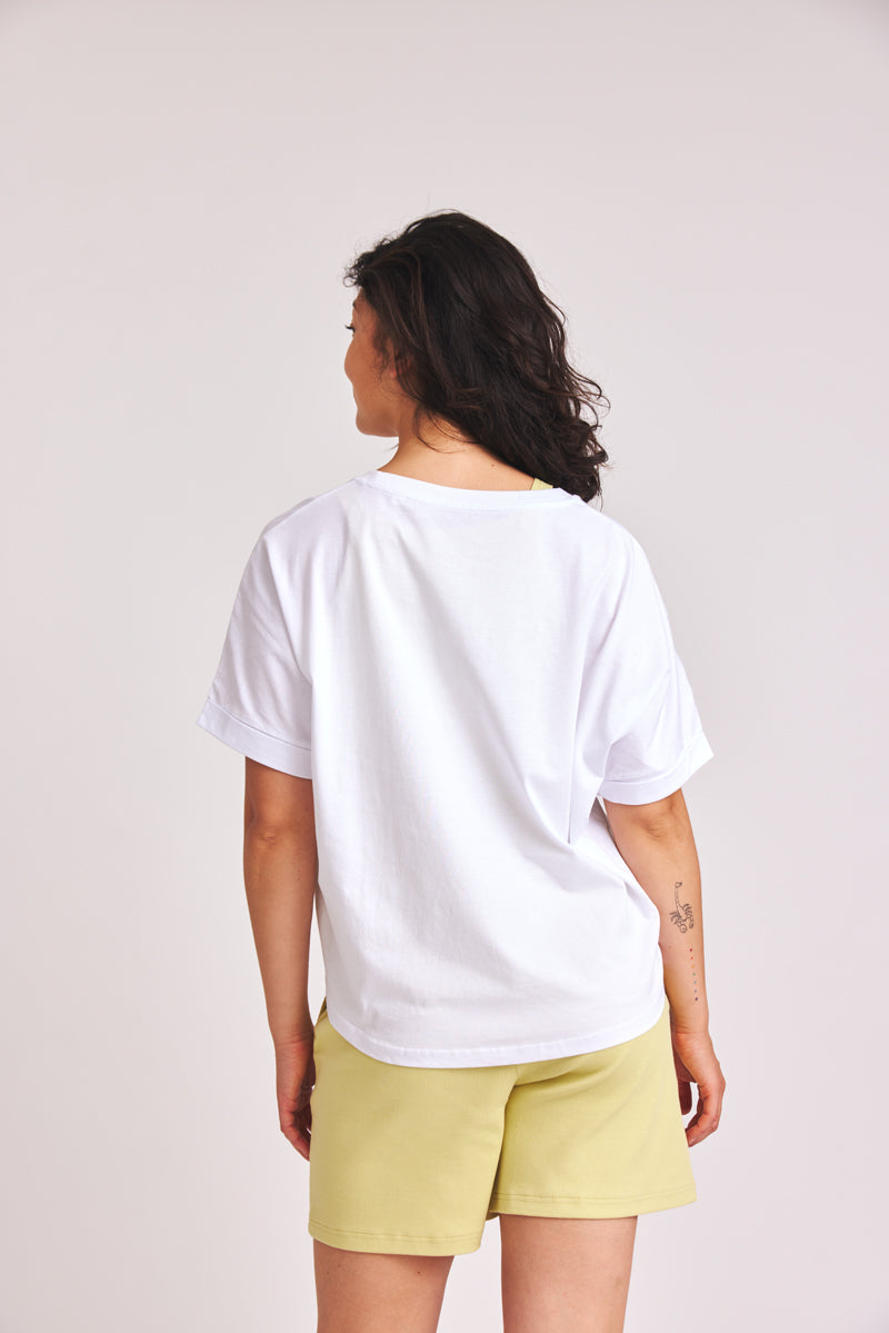 T-Shirt Baìge Flower - white