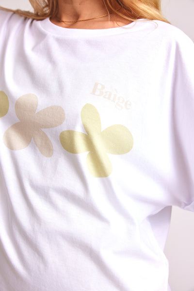 T-Shirt Baìge Flower - white