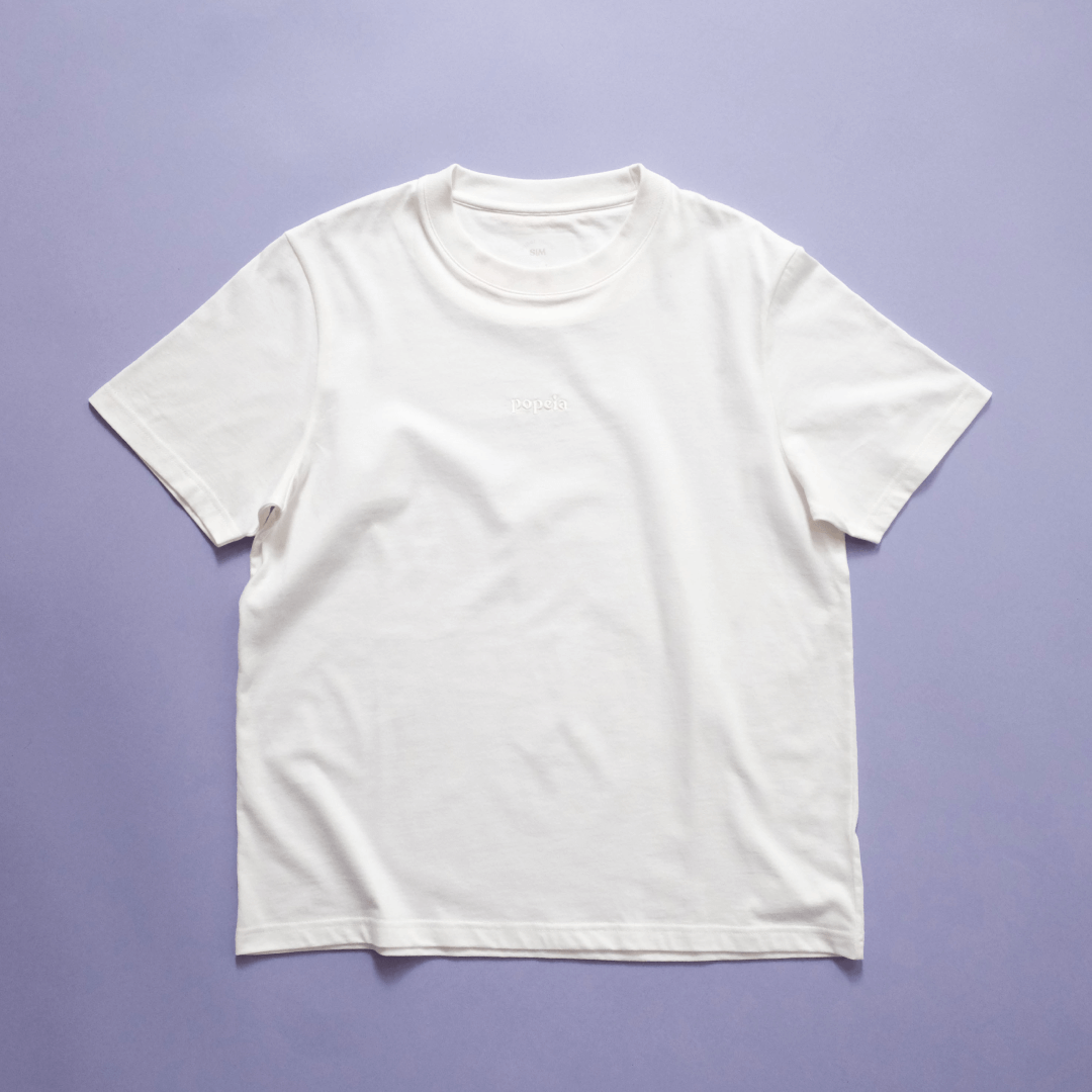 T-Shirt aus Bio-Baumwolle in Off-White