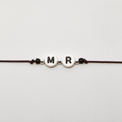 initials bracelet silver