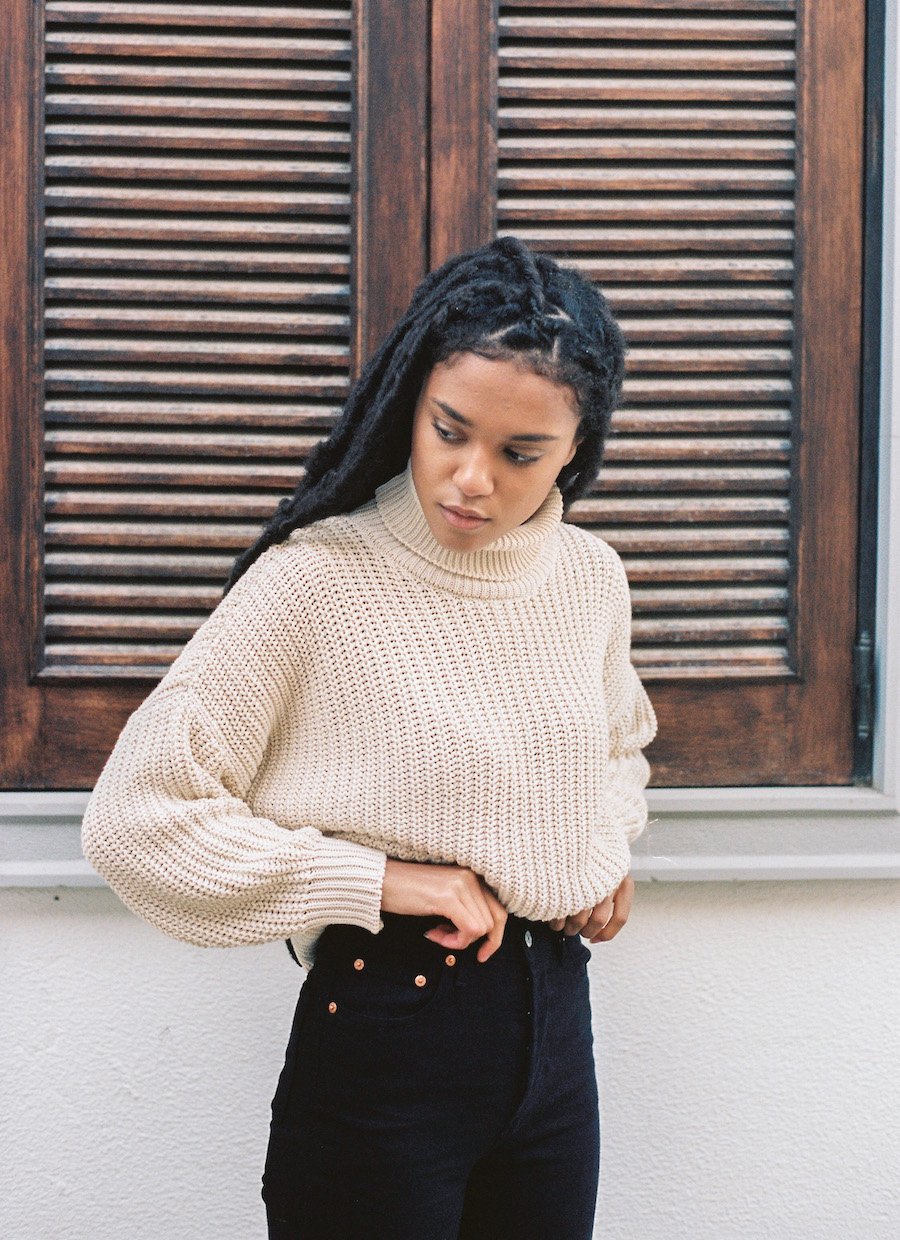 Penelope Turtleneck Knit Sweater - Ivory
