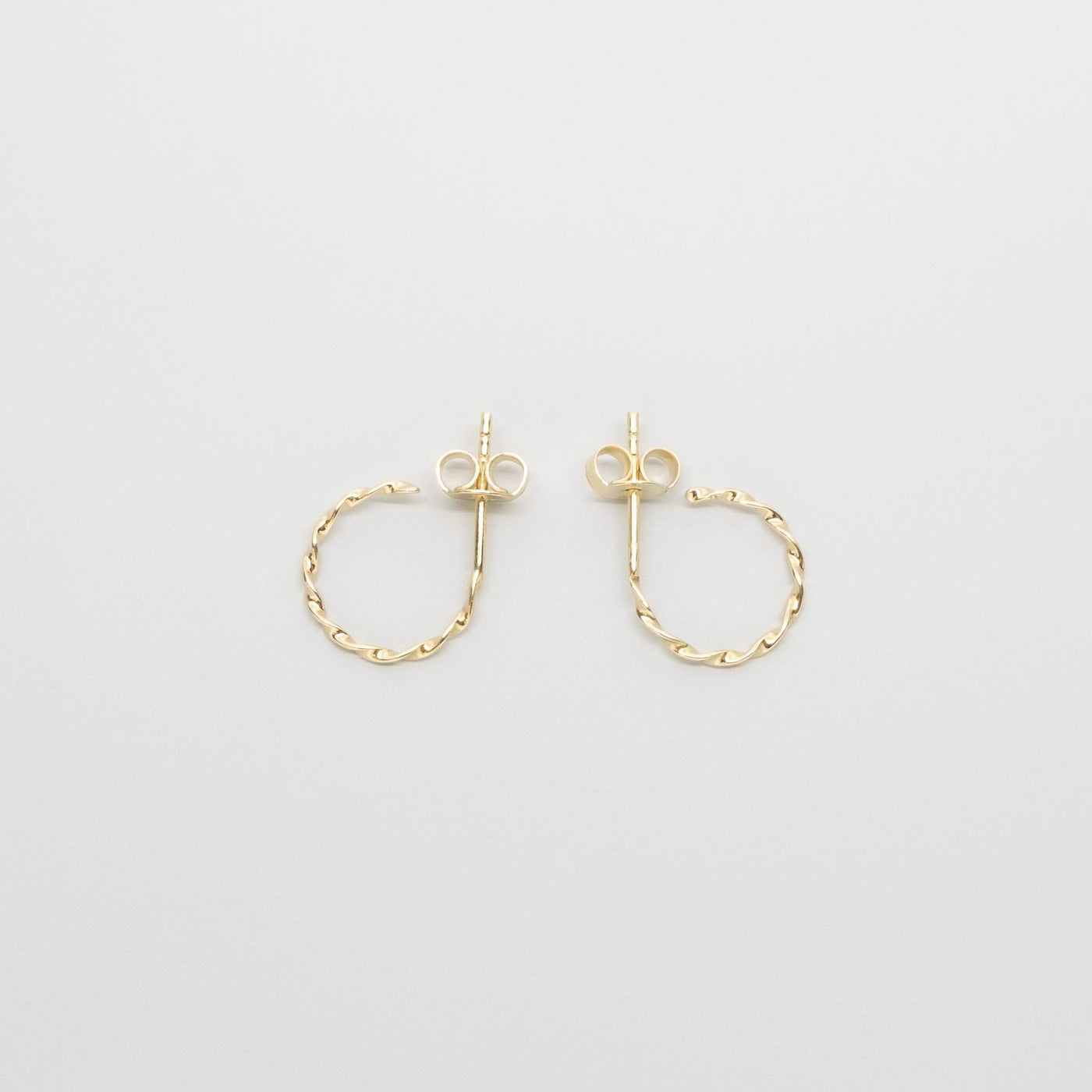 tiny twisted hoop | solid gold